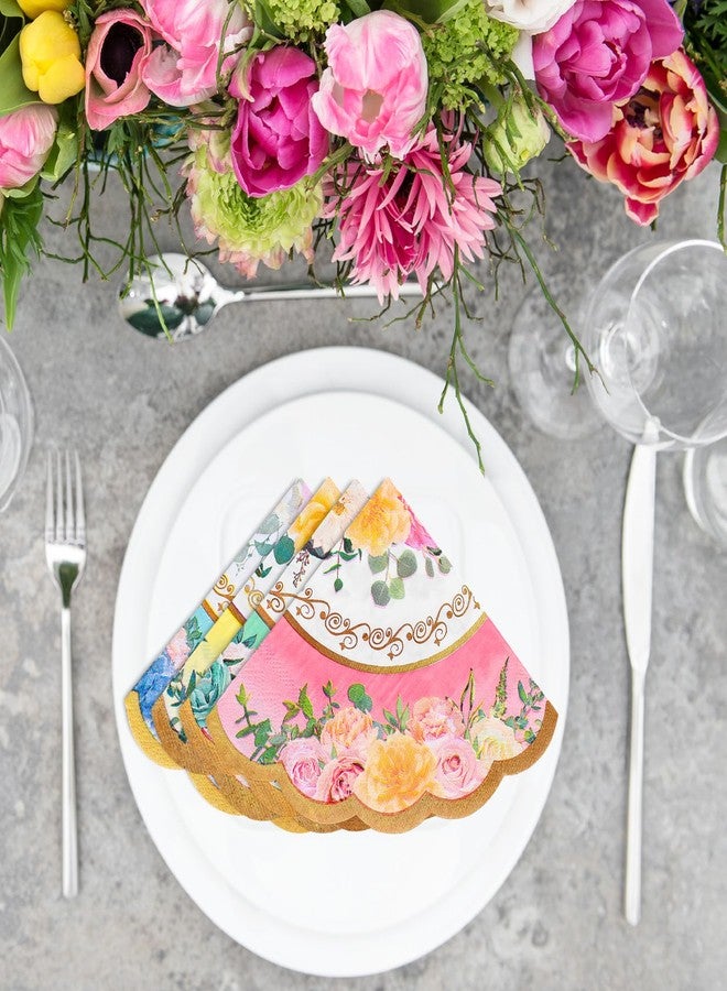 وولاين مجموعة مناديل حفلات الشاي من والين، 100 قطعة، بتصميم زهور عتيق وحواف مزخرفة، مناديل ورقية للاستخدام مرة واحدة، مثالية للعشاء والحلويات، وحفلات الزفاف، وحفلات استقبال المولود، وأعياد الميلاد، وحفلات الشاي، وتزيين الطاولات. - Image 5